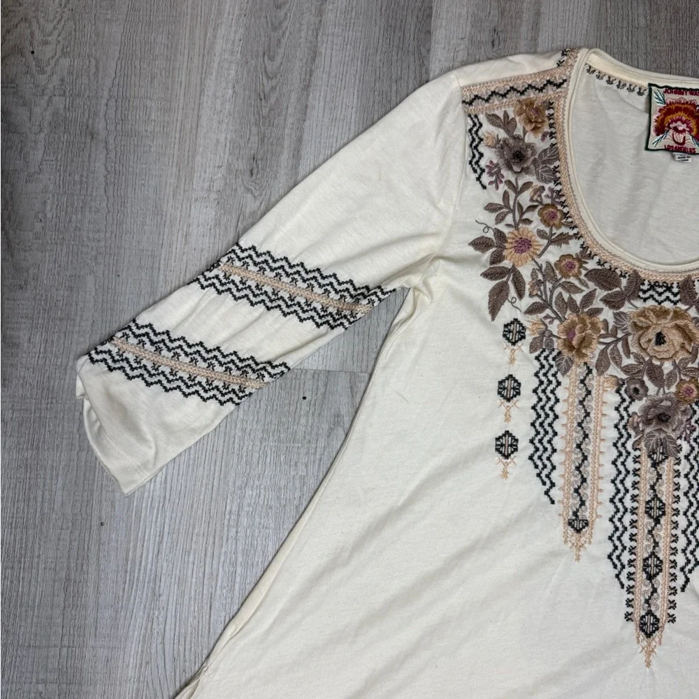 Johnny Was Marushka 3/4 Sleeve Trapeze Tee Top Size XS see Measurements Runs Big - Picture 9 of 15